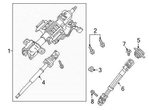 2016 Ford Expedition Steering Column & Wheel, Steering Gear & Linkage Column Assembly Diagram for FL1Z-3C529-Z
