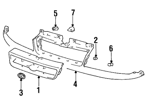 1992 Hyundai Elantra Grille & Components Nut-Spring Diagram for 1335504026