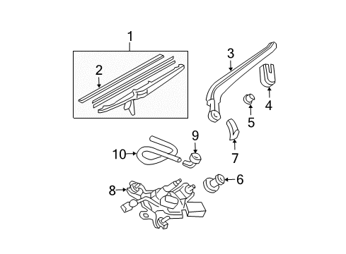 2006 Toyota 4Runner Wiper & Washer Components Nozzle Diagram for 85391-35020