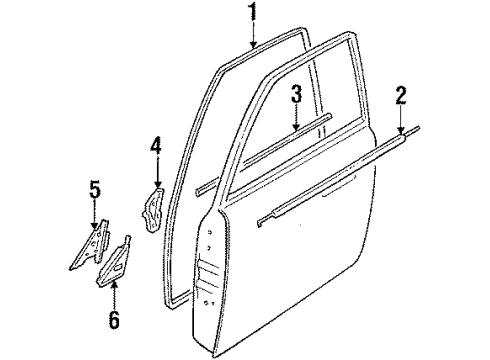 1985 Nissan Pulsar NX Front Door WEATHERSTRIP-Front Door, RH Diagram for 80830-21M10