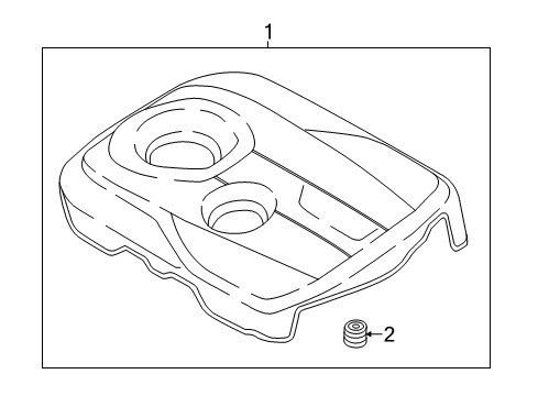2016 Hyundai Sonata Engine Appearance Cover Engine Cover Assembly Diagram for 29240-2E900