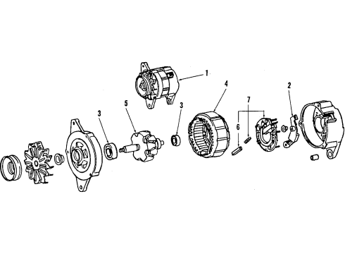 1984 Toyota Celica Alternator Pulley Diagram for 27411-31042