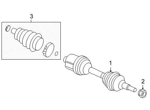 2009 Chevrolet Malibu Drive Axles - Front Front Wheel Drive Shaft Assembly Diagram for 25844557