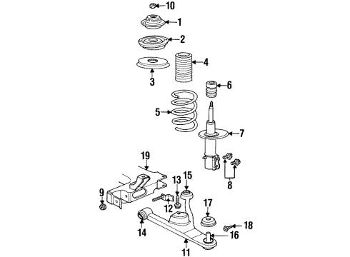 1996 Plymouth Neon Front Suspension Components, Lower Control Arm, Stabilizer Bar STRUT-Front Suspension Diagram for 4626681
