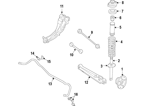 2019 Dodge Journey Rear Suspension Components, Lower Control Arm, Stabilizer Bar Rear Coil Spring Diagram for 68065246AB