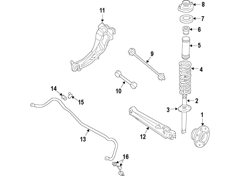 2014 Dodge Journey Rear Suspension Components, Lower Control Arm, Stabilizer Bar Bracket-Shock ABSORBER Diagram for 5151303AA