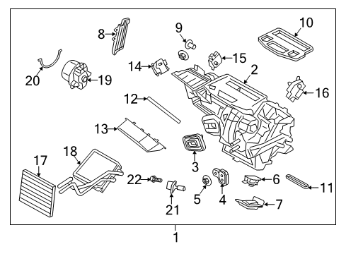 2015 Ford Fiesta A/C Evaporator & Heater Components Cover Diagram for D2BZ-19D672-A