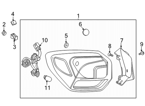 2021 Buick Encore GX Bulbs Tail Lamp Diagram for 42781357