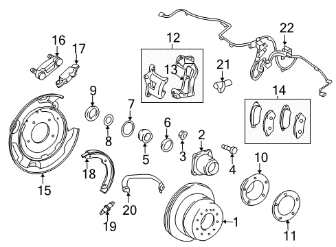 2015 Lexus LX570 Rear Brakes Cylinder Kit, Disc Brake, Rear Diagram for 04479-60270