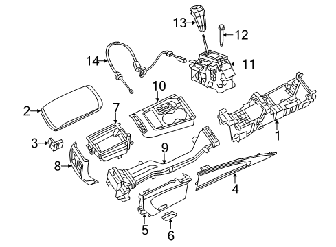 2013 Jeep Grand Cherokee Console Bracket-Console Diagram for 5108174AE