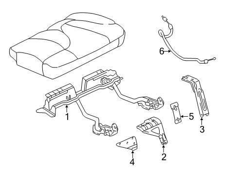 2005 GMC Sierra 3500 Tracks & Components Riser, Rear Seat Diagram for 88941074