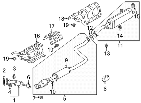 2021 Hyundai Elantra Exhaust Components MUFFLER Complete-Center Diagram for 28600-BY750