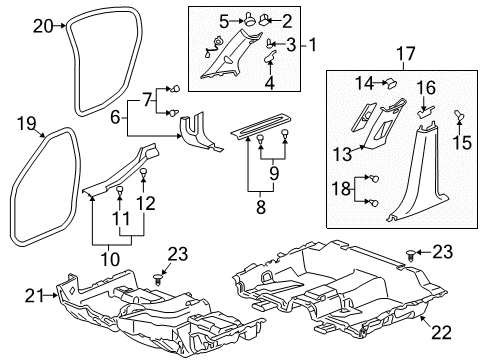 2010 Buick Lucerne Interior Trim - Pillars, Rocker & Floor Molding Asm-Windshield Side Upper Garnish *Light Cashmere Diagram for 20850264