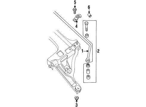 1996 Plymouth Neon Stabilizer Bar & Components - Front BUSHING-SWAY ELIMINATOR Diagram for 4626368