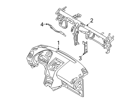 2015 Nissan Rogue Select Cluster & Switches, Instrument Panel Protector Assembly-Knee, LH Lower Diagram for 67503-JM00A