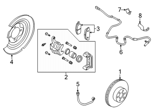 2021 Nissan Sentra Brake Components Baffle Plate Diagram for 44160-6LA0B
