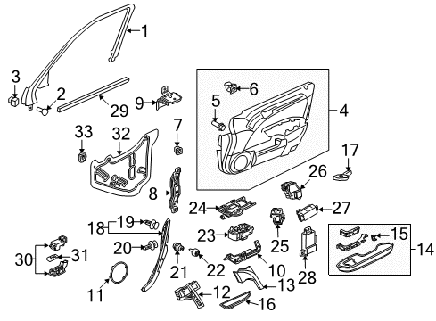 2012 Acura TL Trunk Switch Assembly, Power Window Master Diagram for 35750-TK4-A01
