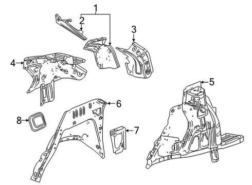 2021 Chevrolet Trailblazer Inner Structure - Quarter Panel Inner Quarter Panel Diagram for 60002856