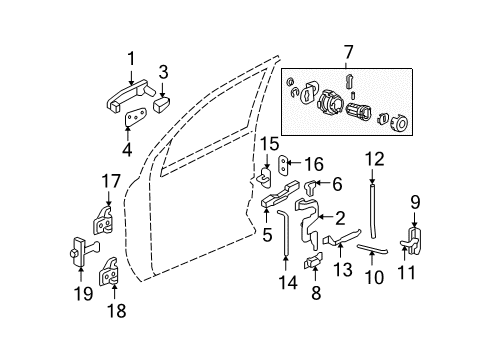 2006 Pontiac Torrent Lift Gate Striker Diagram for 20801140