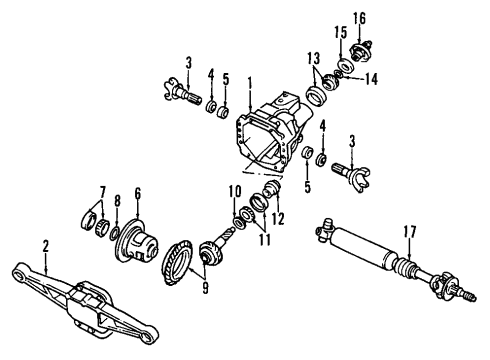 1994 Dodge Viper Rear Propeller Shaft Differential-Rear Axle Diagram for 4763897AC