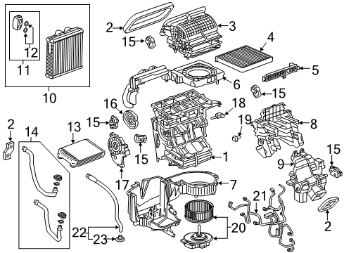 2017 Cadillac XT5 Air Conditioner Drain Tube Grommet Diagram for 23200275