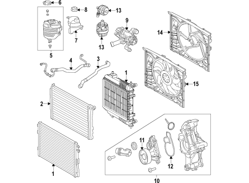 2020 Toyota GR Supra Cooling System, Radiator, Water Pump, Cooling Fan Auxiliary Radiator Diagram for 16400-WAA04