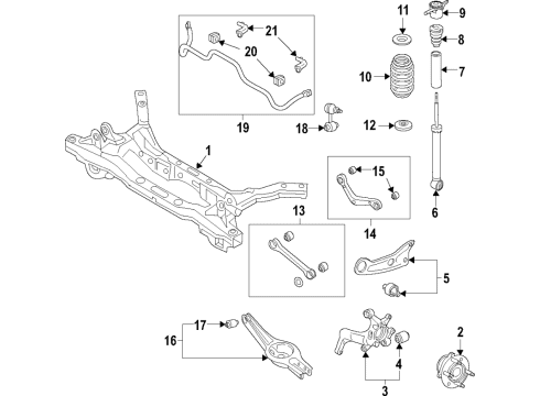 2018 Hyundai Elantra GT Rear Suspension Components, Lower Control Arm, Upper Control Arm, Stabilizer Bar Rubber Bumper Diagram for 55326-G3AA0