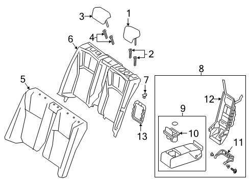 2022 Lexus ES250 Rear Seat Components Pad Sub-Assembly, RR Sea Diagram for 71507-33130
