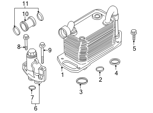 2003 BMW M5 Engine Oil Cooler Hex Bolt With Washer Diagram for 07119905399