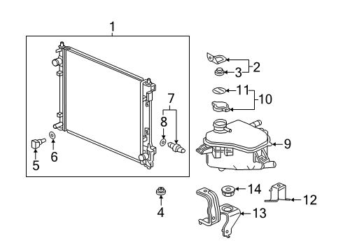 2017 Honda Civic Radiator & Components Bracket L, Rad Up MT Diagram for 74176-TGH-A00