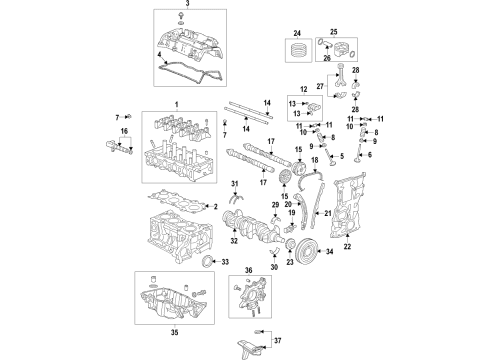 2019 Honda CR-V Engine Parts, Mounts, Cylinder Head & Valves, Camshaft & Timing, Variable Valve Timing, Oil Pan, Oil Pump, Balance Shafts, Crankshaft & Bearings, Pistons, Rings & Bearings Camshaft, Intake Diagram for 14110-5PD-Z00