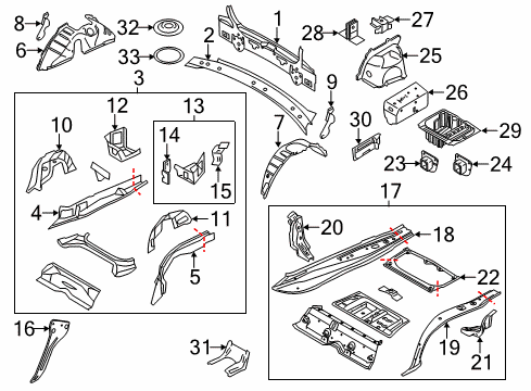 2013 BMW 128i Rear Body Support, Wheelhouse Left Diagram for 41147137577