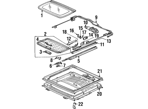 1997 Acura TL Sunroof Handle, Sunshade *NH220L* (CLEAR GRAY) Diagram for 83212-SM4-000ZL