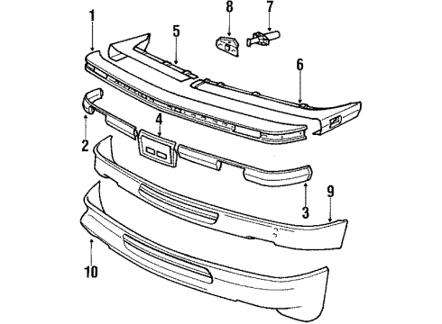 1988 BMW 325i Front Bumper Support Shock A0Sorber Diagram for 51111968449