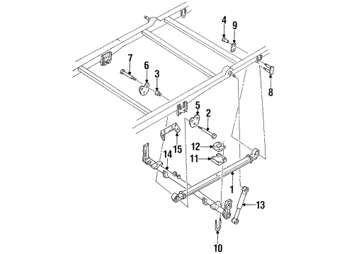 1994 Mercury Villager Rear Axle, Stabilizer Bar, Suspension Components Leaf Spring Mount Bushing Diagram for F3XY-5781-B