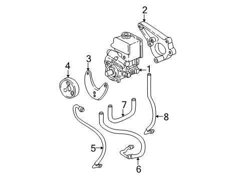 2002 Chevrolet Camaro P/S Pump & Hoses, Steering Gear & Linkage Hose Asm-P/S Gear Outlet Diagram for 26048589