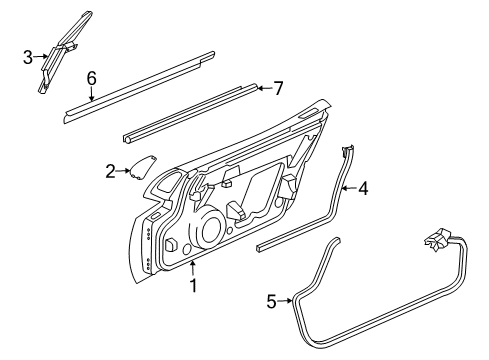 2003 Dodge Viper Door & Components WEATHERSTRIP-Door Belt Diagram for 4865585AD