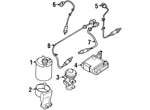 1997 Infiniti J30 EGR System CANISTER Assembly-EVAPORATION Diagram for 14950-10Y1A