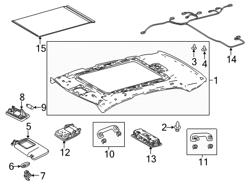 2021 Toyota Camry Interior Trim - Roof Dome Lamp Diagram for 81360-07040-E0