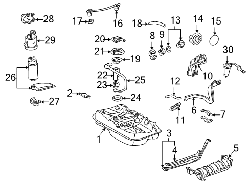 1999 Toyota Camry Fuel Supply Pocket Diagram for 77291-33010