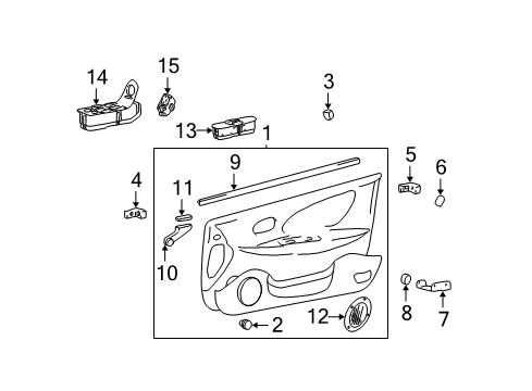 2004 Hyundai Sonata Front Door Power Window Main Switch Assembly Diagram for 93570-3D121-TI