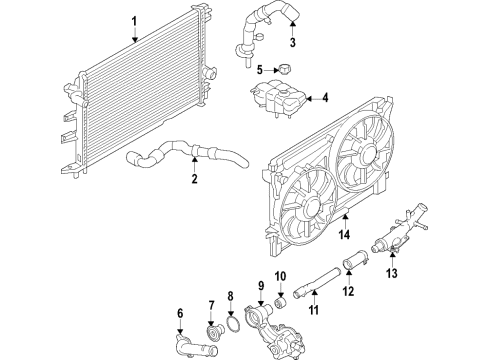2018 Ford Fusion Cooling System, Radiator, Water Pump, Cooling Fan Fan Assembly Diagram for G3GZ-8C607-A