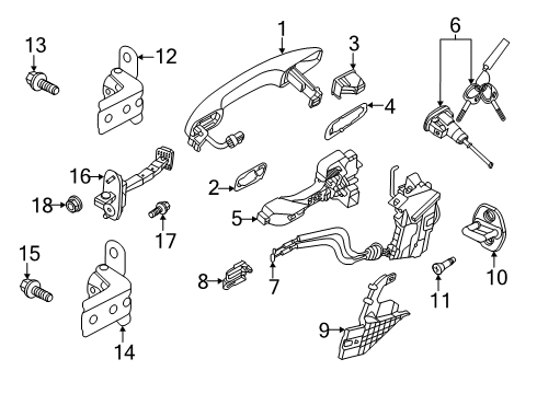 2020 Kia Soul Front Door - Lock & Hardware Front Door Latch Assembly Diagram for 81310K0020