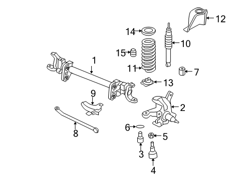 2007 Ford F-250 Super Duty Front Suspension Components, Stabilizer Bar Spring Mount Plate Diagram for 5C3Z-5A307-BA