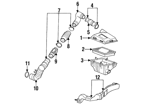 1995 Hyundai Scoupe Filters Clamp-Hose Diagram for 28185-22010