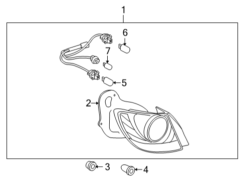 2004 Lexus IS300 Bulbs Lamp Assembly, Rear Combination Diagram for 81560-53140-B0