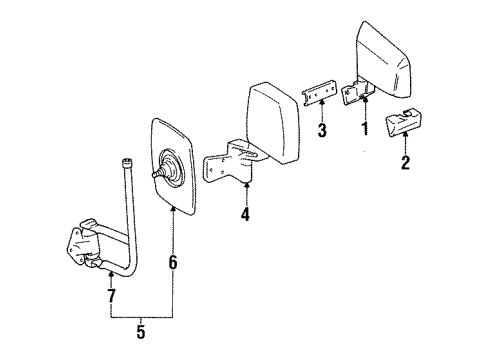 1987 Jeep Wrangler Outside Mirrors Driver Side Mirrors Cipa Diagram for 55012570