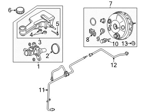 2018 Ford Fusion Hydraulic System Master Cylinder Assembly Diagram for G3GZ-2140-A