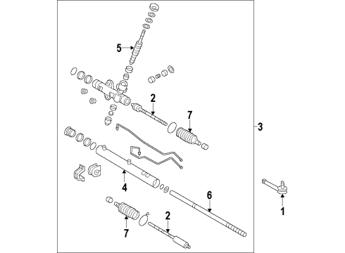 2009 Kia Borrego P/S Pump & Hoses, Steering Gear & Linkage Rack Bar Diagram for 577152J000