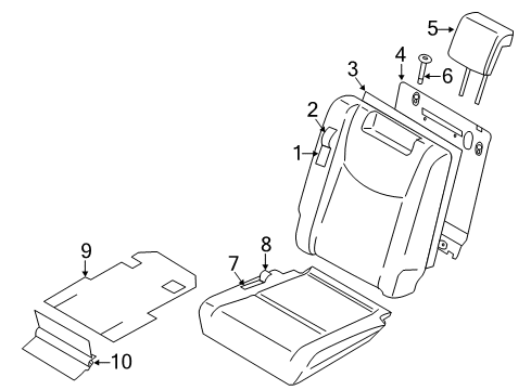 2011 Nissan Quest Third Row Seats Head Rest-3RD Seat Diagram for 86480-1JA0C